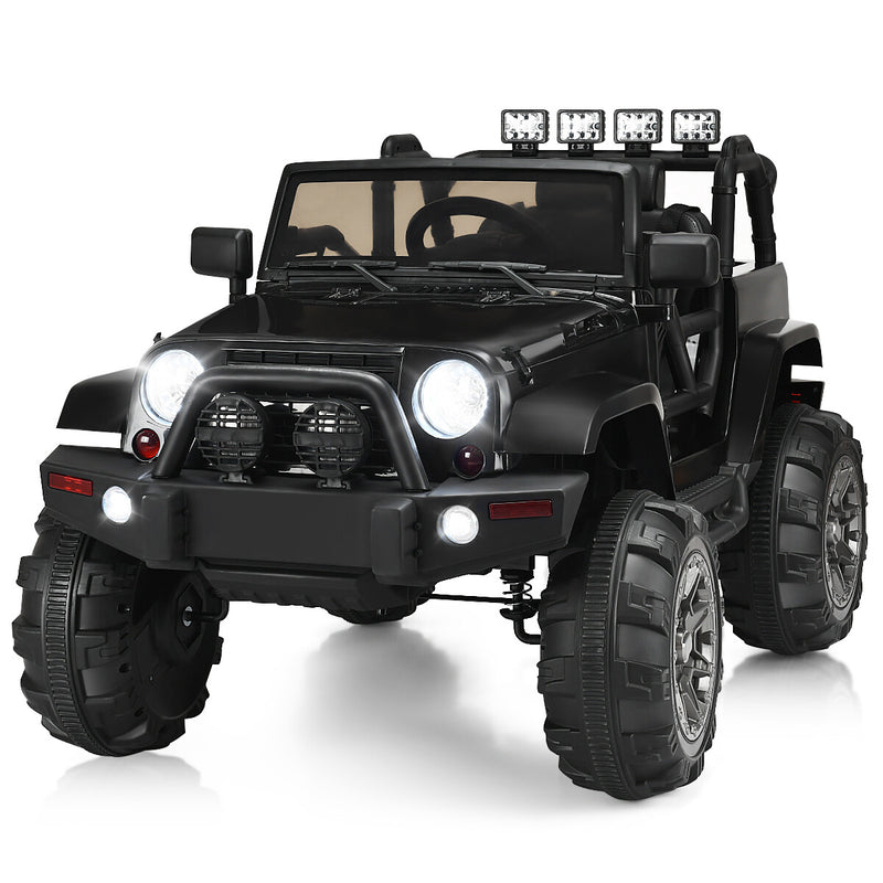 Kids Ride-On Truck Car with Remote Control and LED Lights in Black Magic Cars Variant 0