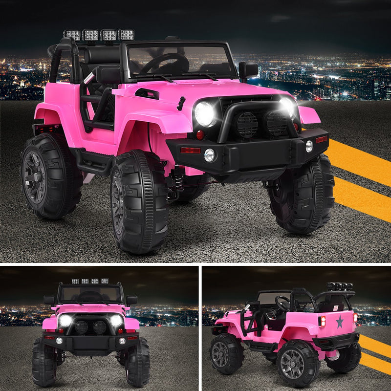Kids Ride-On Truck Car with Remote Control, Music, and LED Lights – Pink Magic Cars 3