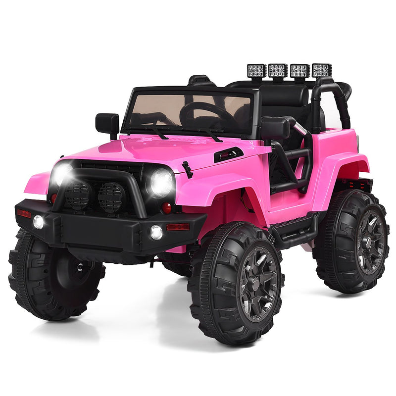 Kids Ride-On Truck Car with Remote Control, Music, and LED Lights – Pink Magic Cars 6