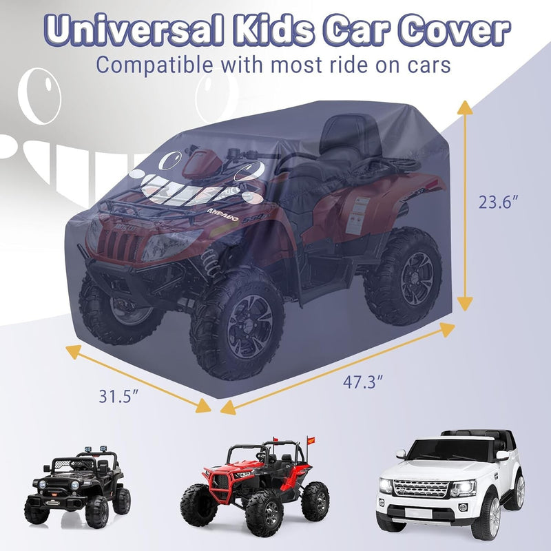 Electric Kids Ride-On Jeep Truck with Power Wheels and Protective Cover Magic Cars 3