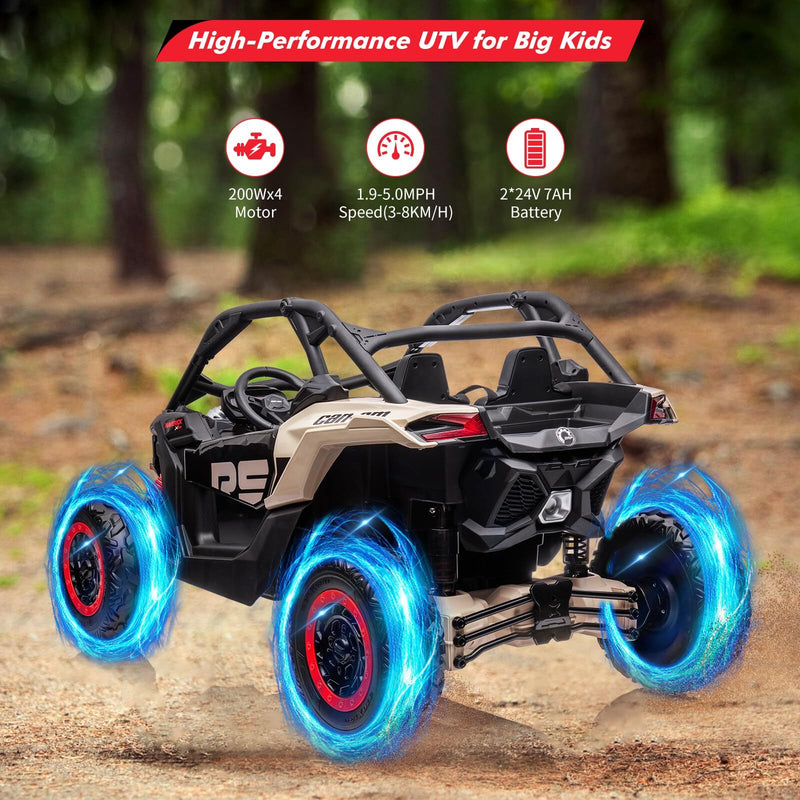 24V Kids Licensed Can-Am 4WD Electric Off-Road UTV Ride-On Vehicle Magic Cars 11