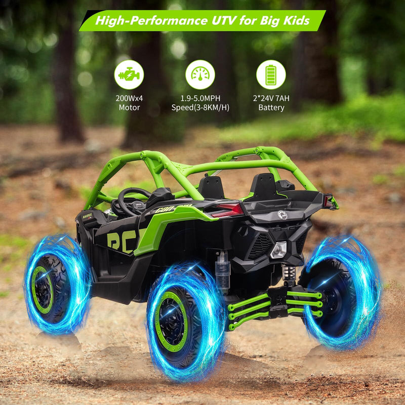 24V Kids Licensed Can-Am 4WD Electric Off-Road UTV Ride-On Vehicle Magic Cars 25