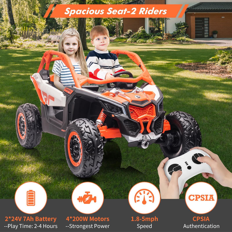 24V Kids Licensed Can-Am 4WD Electric Off-Road UTV Ride-On Vehicle Magic Cars 4