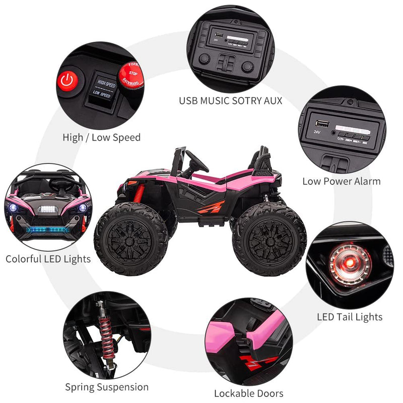 Kids 2-Seat Electric UTV Ride-On Car with 24V Battery and Metal Suspension Magic Cars 10