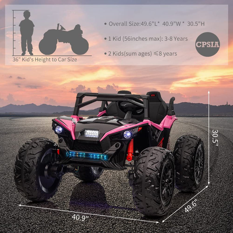 Kids 2-Seat Electric UTV Ride-On Car with 24V Battery and Metal Suspension Magic Cars 12