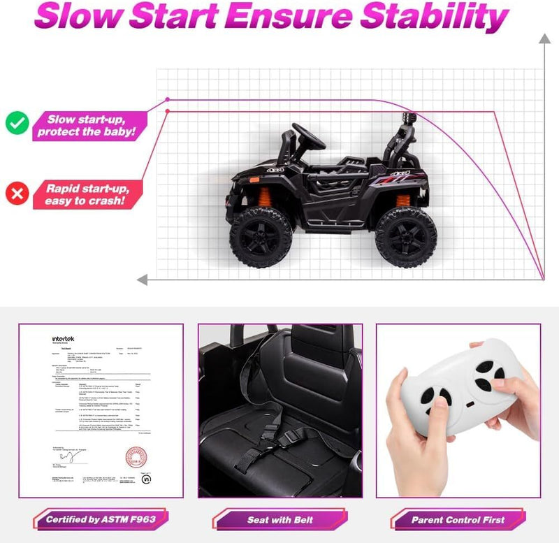 12V Kids Ride-On UTV Truck with Remote Control and 390W Dual Motors Magic Cars 15