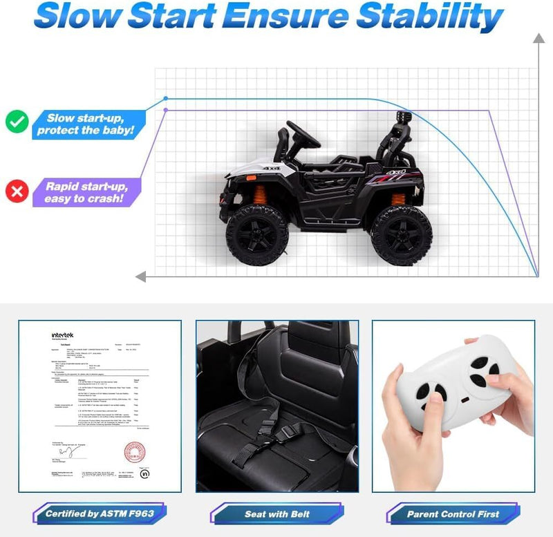 12V Kids Ride-On UTV Truck with Remote Control and 390W Dual Motors Magic Cars 21