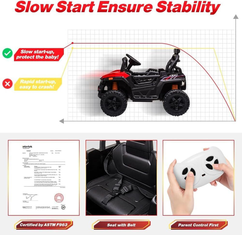 12V Kids Ride-On UTV Truck with Remote Control and 390W Dual Motors Magic Cars 9