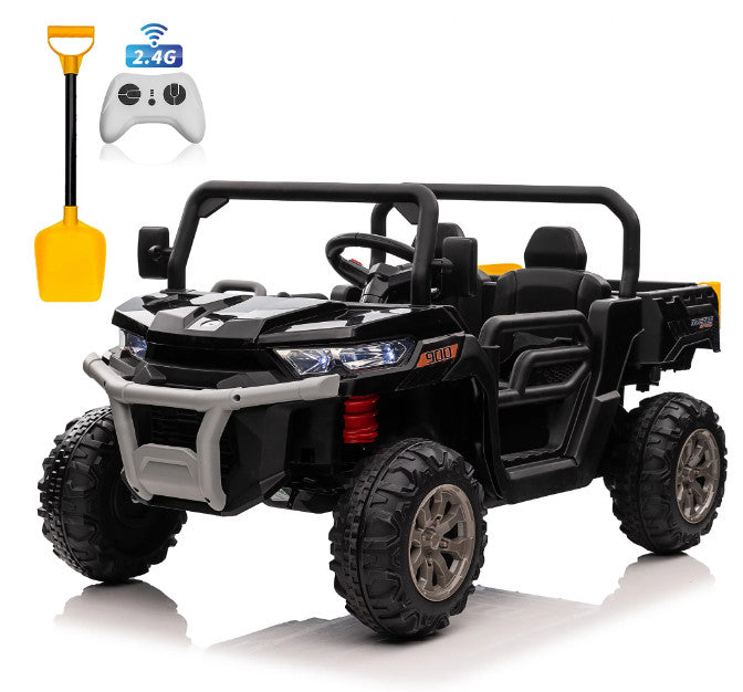 Electric Black Battery-Powered Kids Ride-On Remote Control Dump Truck Car Magic Cars 0