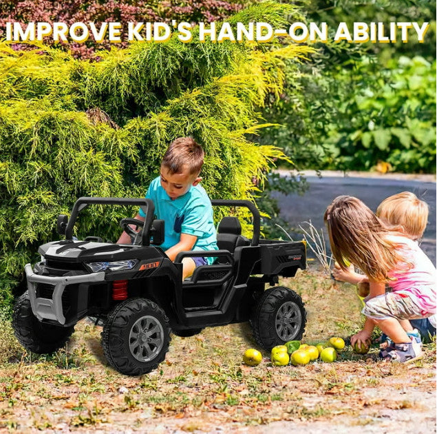 Electric Black Battery-Powered Kids Ride-On Remote Control Dump Truck Car Magic Cars 4