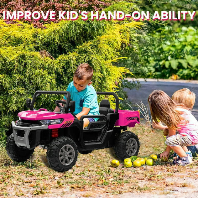 Electric Pink Kids' Battery-Powered Remote Control Dump Truck Ride-On Car Magic Cars 4
