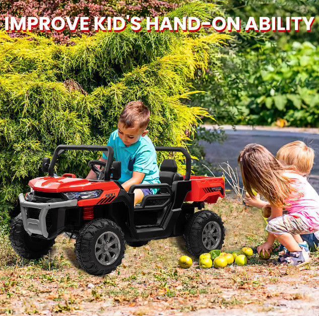 Electric Red Kids Ride-On Remote Control Dump Truck Car Battery Powered Toy Magic Cars 4