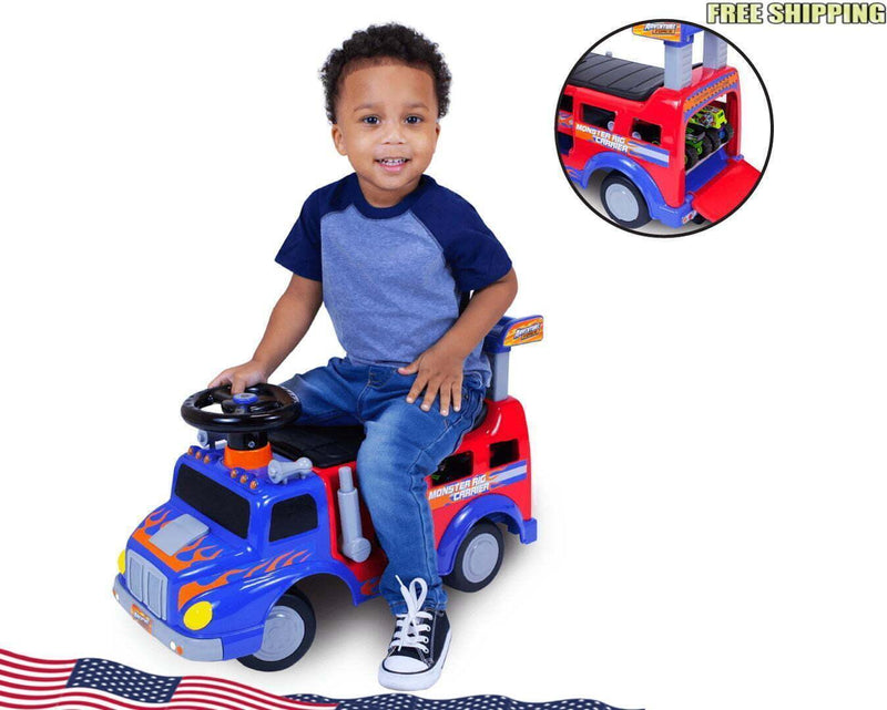 Kids Ride-On Rig Carrier Toy for Ages 1-3, Supports up to 44 lbs Magic Cars Variant 0