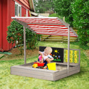Wooden Kids Sandbox with Cover for Backyard Play Magic Cars 1