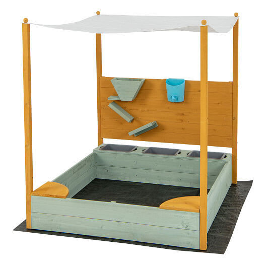 Kids Sandbox with Sand Walls and Removable Canopy for Ages 3-8 Years Magic Cars 0