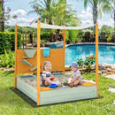 Kids Sandbox with Sand Walls and Removable Canopy for Ages 3-8 Years Magic Cars 2