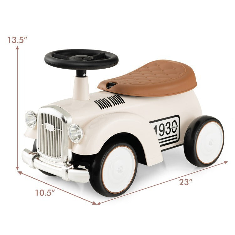 Kids Sit-to-Stand Ride-On Vehicle with Working Steering Wheel and Under-Seat Storage Magic Cars 10