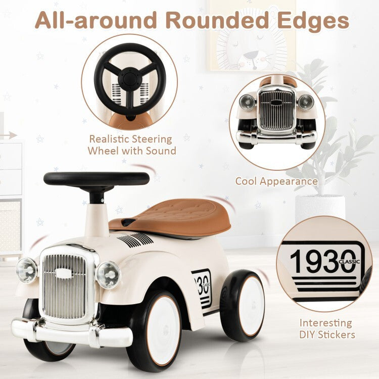 Kids Sit-to-Stand Ride-On Vehicle with Working Steering Wheel and Under-Seat Storage Magic Cars 14