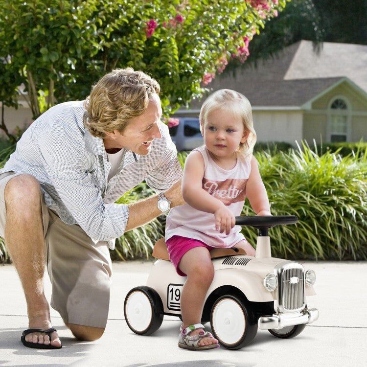 Kids Sit-to-Stand Ride-On Vehicle with Working Steering Wheel and Under-Seat Storage Magic Cars 4