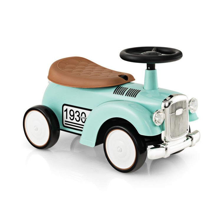 Kids Sit-to-Stand Ride-On Vehicle with Working Steering Wheel and Under-Seat Storage Green Magic Cars Variant 0