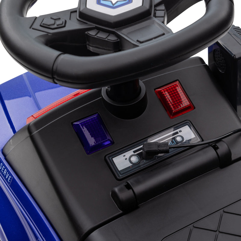 Children's Blue Police Truck Ride-On Car with Sliding Feature and Under-Seat Storage Magic Cars 10
