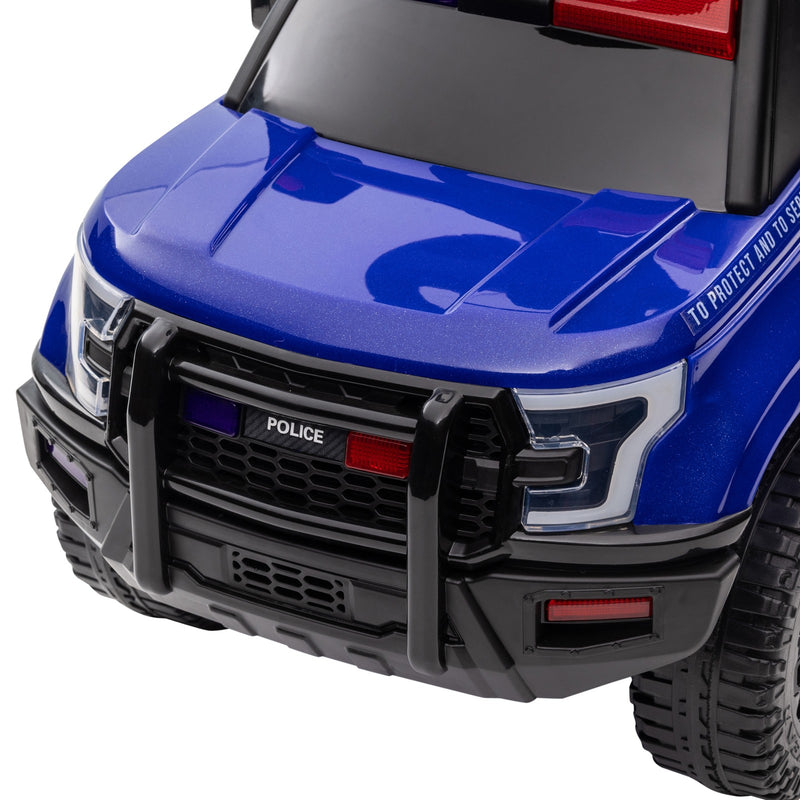 Children's Blue Police Truck Ride-On Car with Sliding Feature and Under-Seat Storage Magic Cars 9
