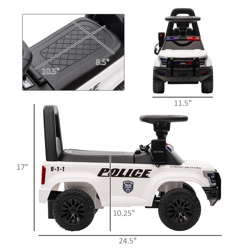 Kids Sliding Police Truck Ride-On Car with Under-Seat Storage and Music Magic Cars 1