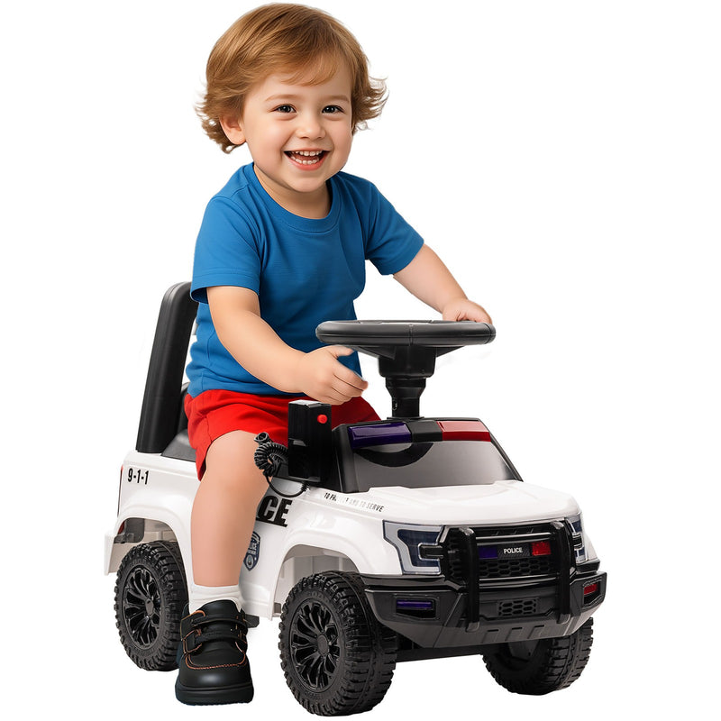 Kids Sliding Police Truck Ride-On Car with Under-Seat Storage and Music Magic Cars 2