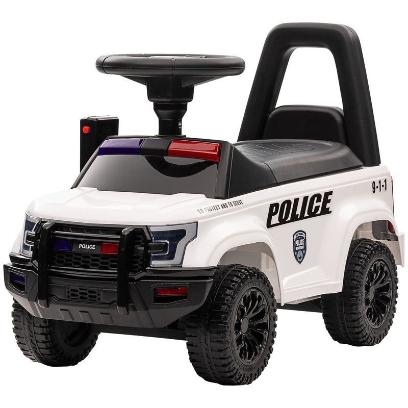 Kids Sliding Police Truck Ride-On Car with Under-Seat Storage and Music Magic Cars 3