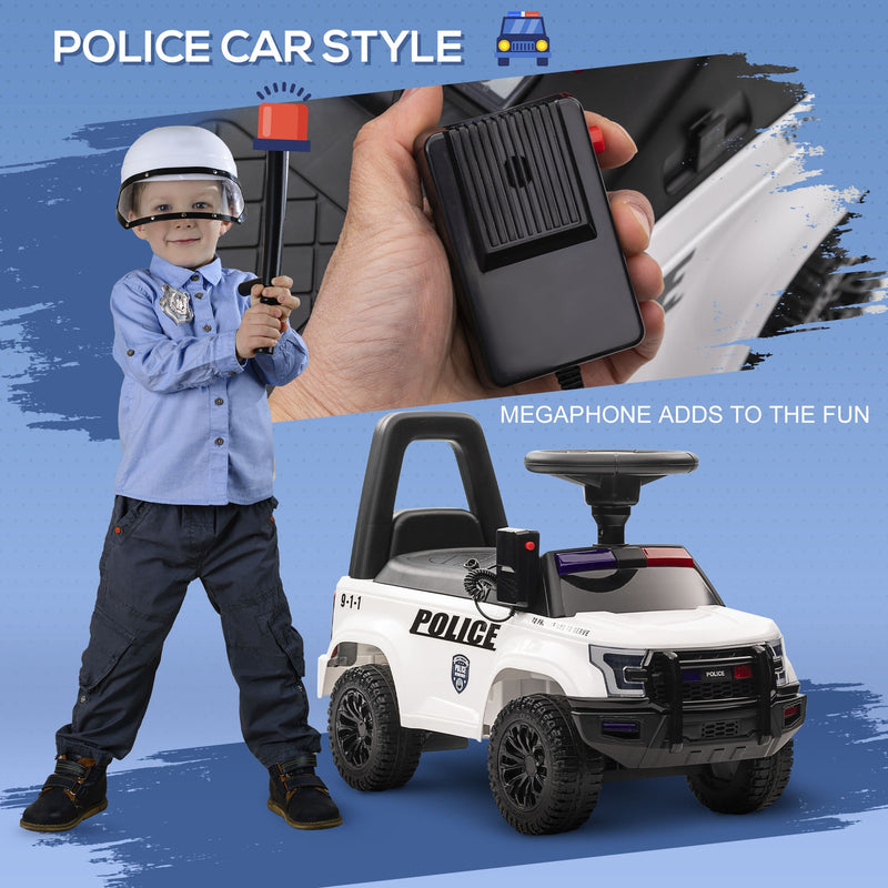 Kids Sliding Police Truck Ride-On Car with Under-Seat Storage and Music Magic Cars 4
