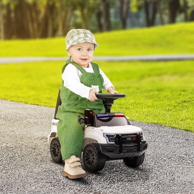 Kids Sliding Police Truck Ride-On Car with Under-Seat Storage and Music Magic Cars 8