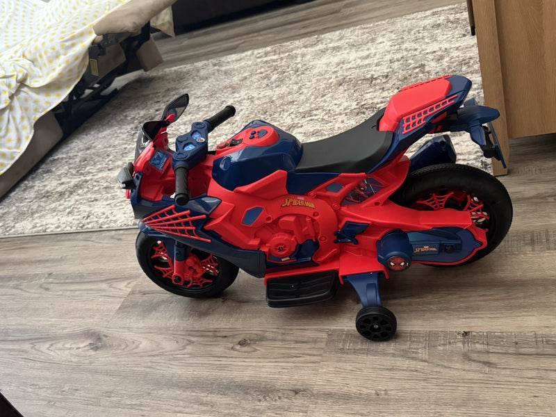 Kids Spider-Man 6V Battery-Powered Ride-On Motorcycle with Working Headlights for Ages 3+ Magic Cars Variant 0