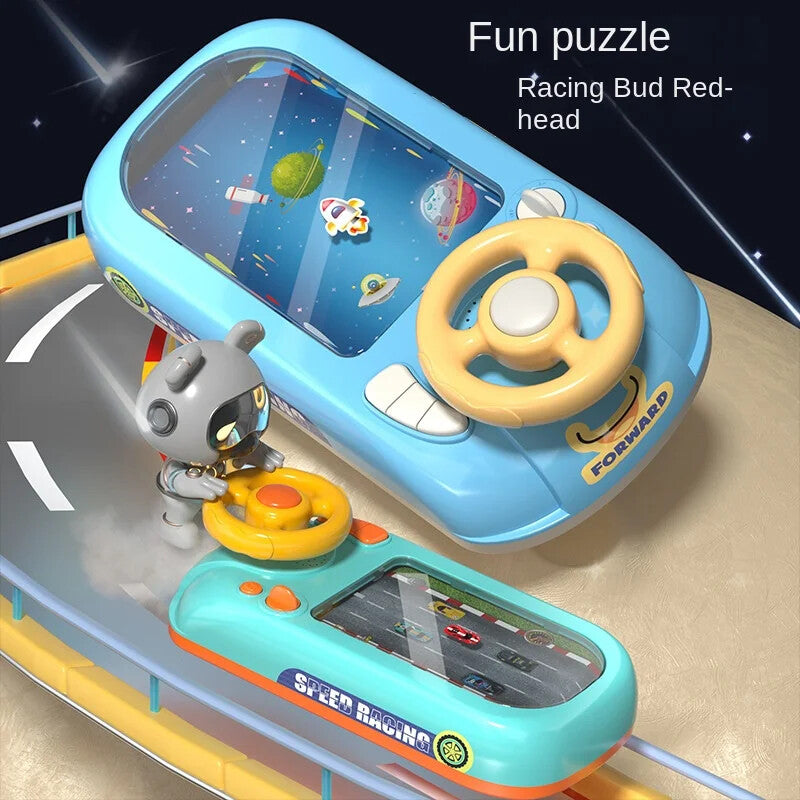 Electronic Kids Steering Wheel Toy Vehicle with Driving Simulation and Adventure Features Magic Cars 2