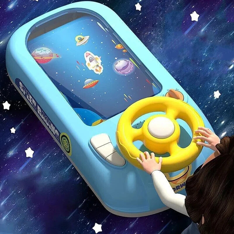 Electronic Kids Steering Wheel Toy Vehicle with Driving Simulation and Adventure Features Magic Cars 4