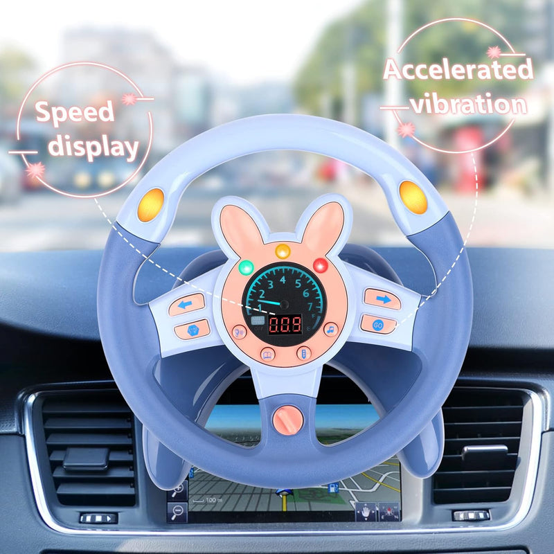 Kids Backseat Steering Wheel Toy with Key for Pretend Driving and Interactive Play Magic Cars 1