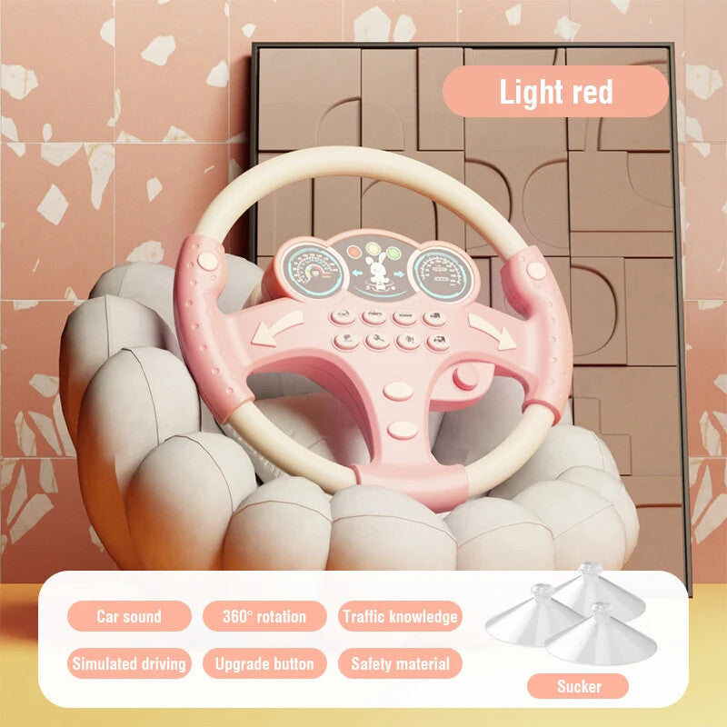 Electric Kids Steering Wheel Toy with Sound and Music for Toddlers Magic Cars 9