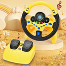 Yellow Backseat Car Steering Wheel Toy with Brake and Gas Pedal for Kids Magic Cars 12