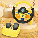 Yellow Backseat Car Steering Wheel Toy with Brake and Gas Pedal for Kids Magic Cars 13