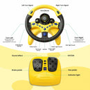 Yellow Backseat Car Steering Wheel Toy with Brake and Gas Pedal for Kids Magic Cars 4