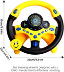 Kids Steering Wheel Toy for Car Backseat with Lights, Music, and Suction Cup Base Magic Cars 5