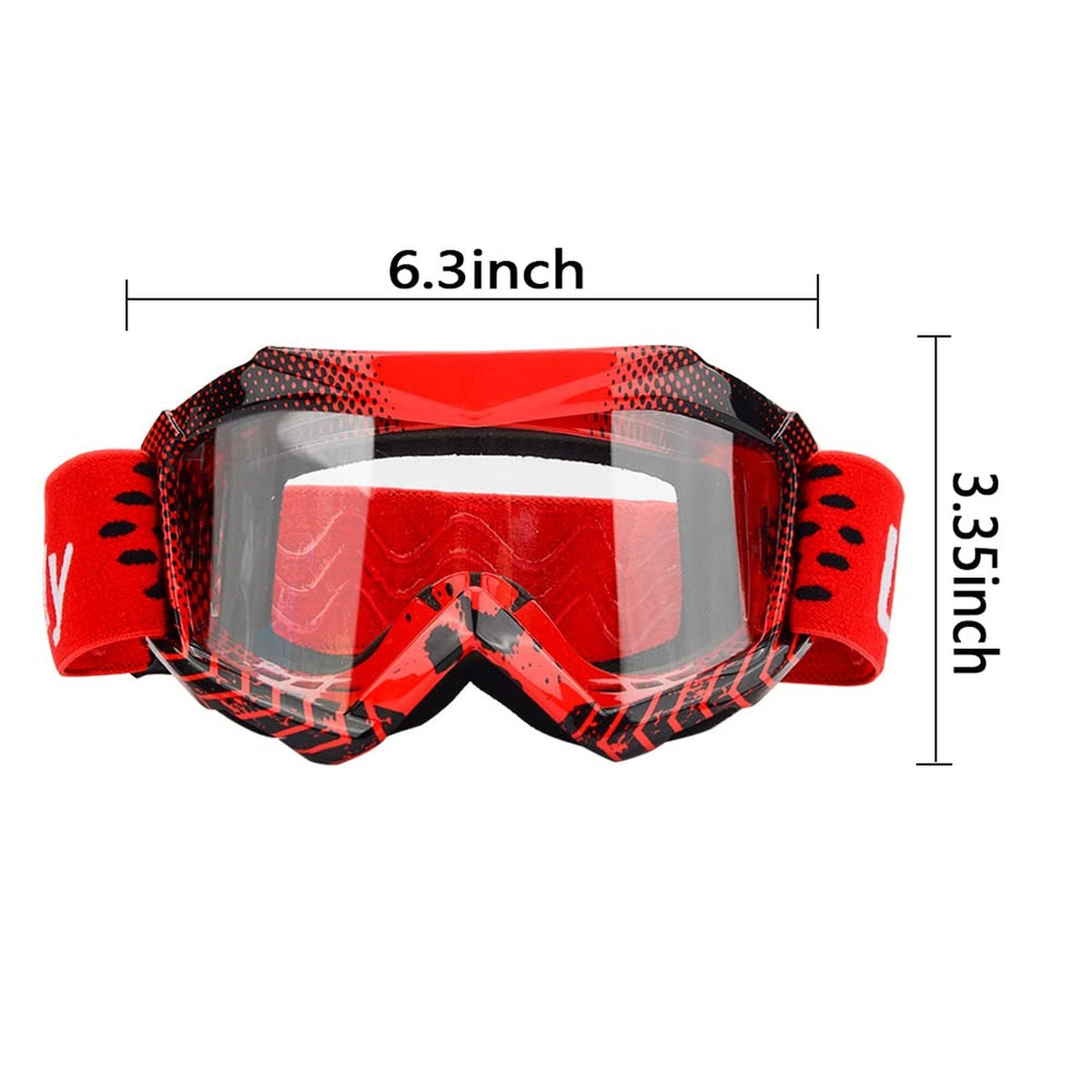 Kids & Teens Multi-Sport Riding Goggles for ATV, Motorcycle, Ski & Snowboard with Anti-Fog Lens Free Warranty 1 Year / Custom License Plate