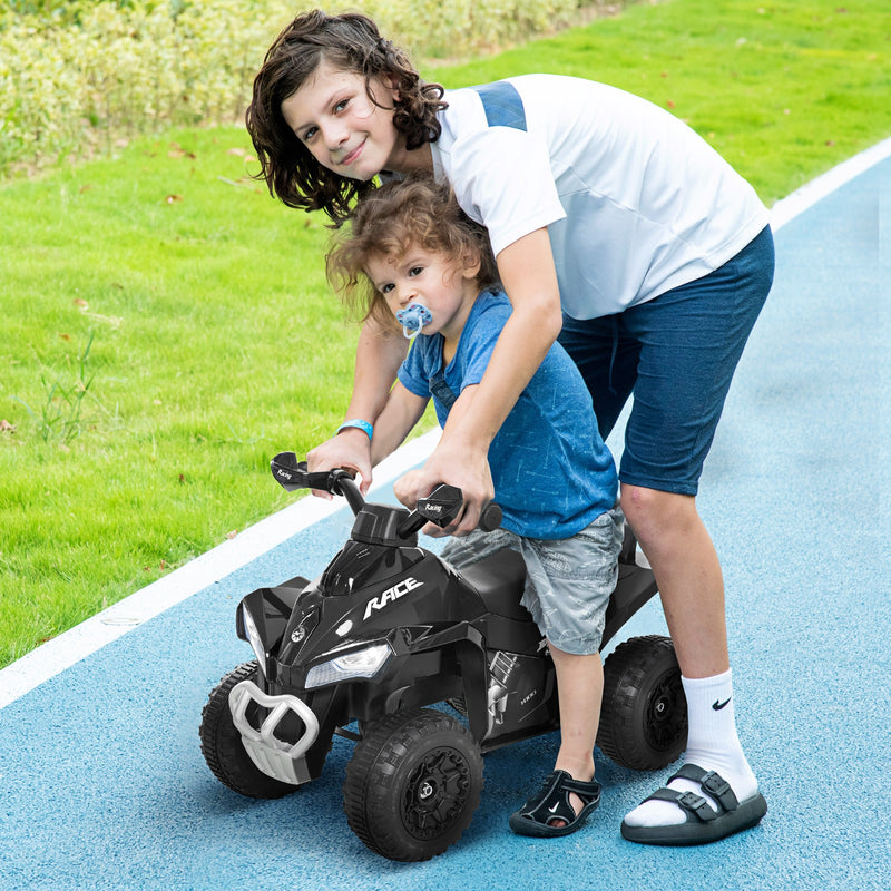 Kids 4-Wheel Foot-to-Floor Sliding Quad Car Non-Powered Walker for 18-36 Months Black Magic Cars 1