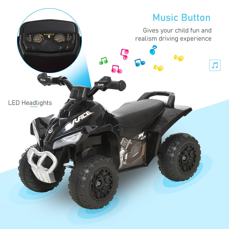 Kids 4-Wheel Foot-to-Floor Sliding Quad Car Non-Powered Walker for 18-36 Months Black Magic Cars 4