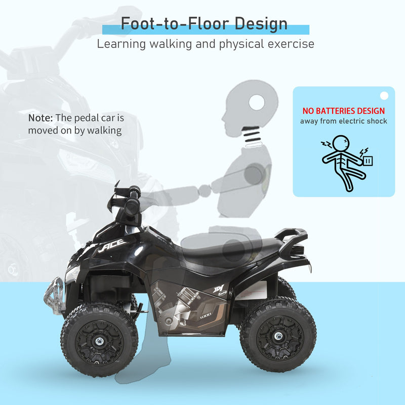 Kids 4-Wheel Foot-to-Floor Sliding Quad Car Non-Powered Walker for 18-36 Months Black Magic Cars 6
