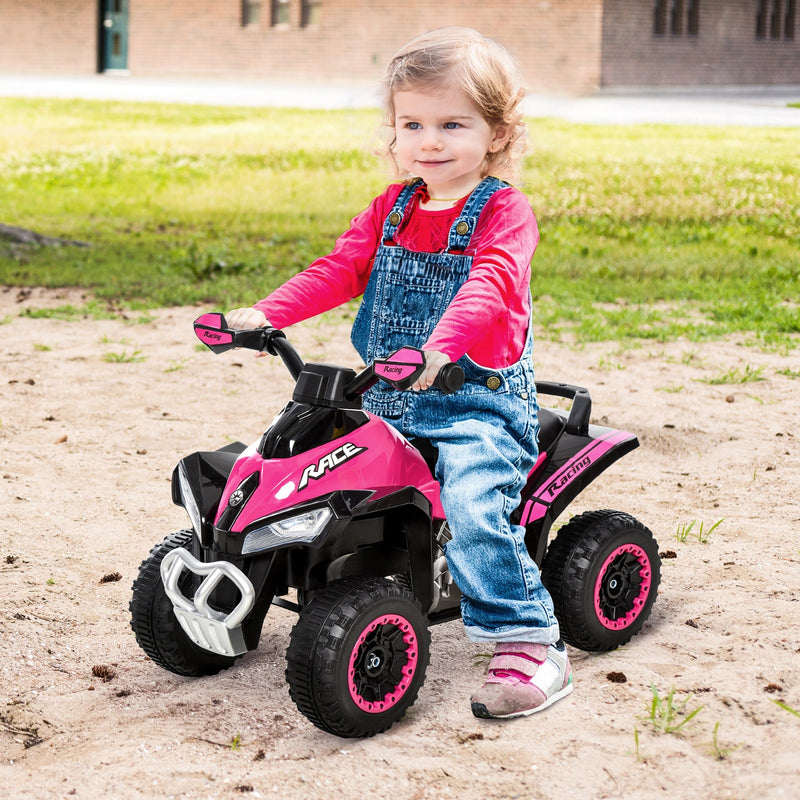 Pink 4-Wheel Foot-to-Floor Sliding Quad Bike for Toddlers 18-36 Months, No Power Magic Cars 1