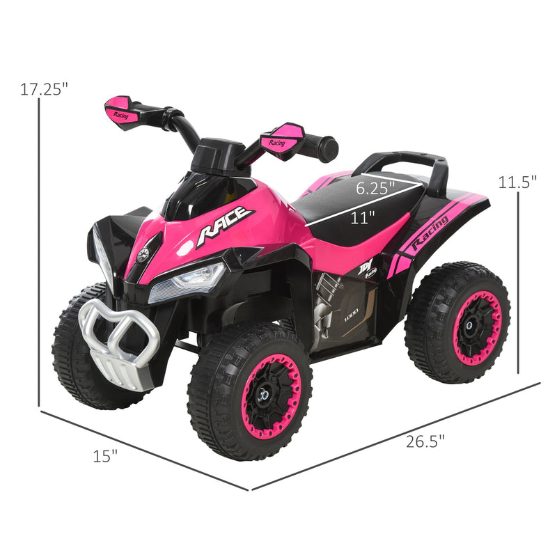 Pink 4-Wheel Foot-to-Floor Sliding Quad Bike for Toddlers 18-36 Months, No Power Magic Cars 2