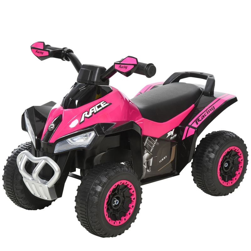 Pink 4-Wheel Foot-to-Floor Sliding Quad Bike for Toddlers 18-36 Months, No Power Magic Cars 3