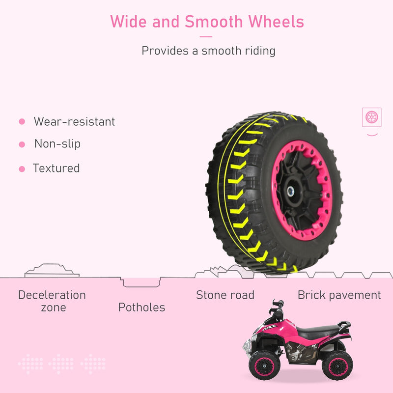 Pink 4-Wheel Foot-to-Floor Sliding Quad Bike for Toddlers 18-36 Months, No Power Magic Cars 5