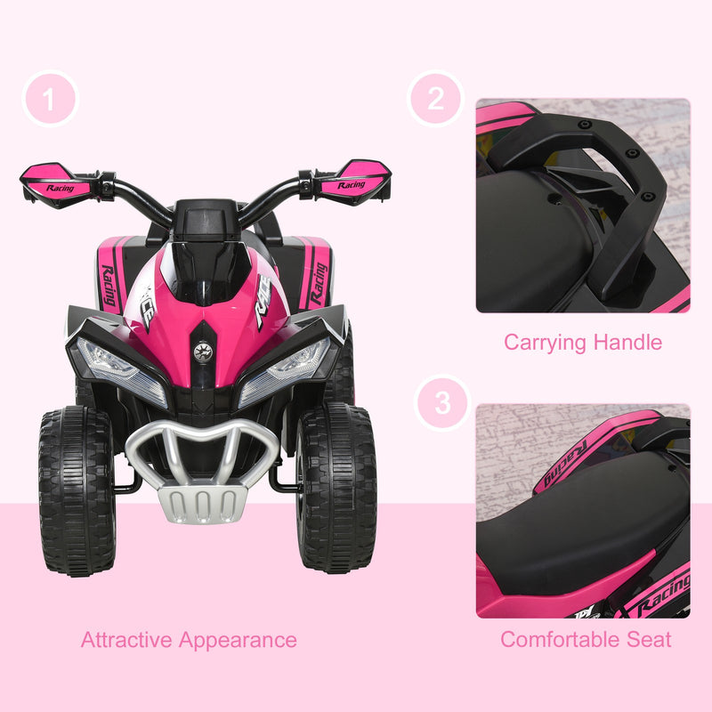 Pink 4-Wheel Foot-to-Floor Sliding Quad Bike for Toddlers 18-36 Months, No Power Magic Cars 7
