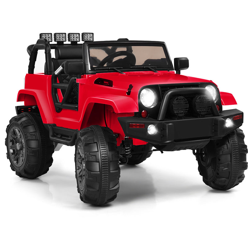 Kids Ride-On Truck Car with Remote Control, MP3 Music, and LED Lights – Red Magic Cars 0